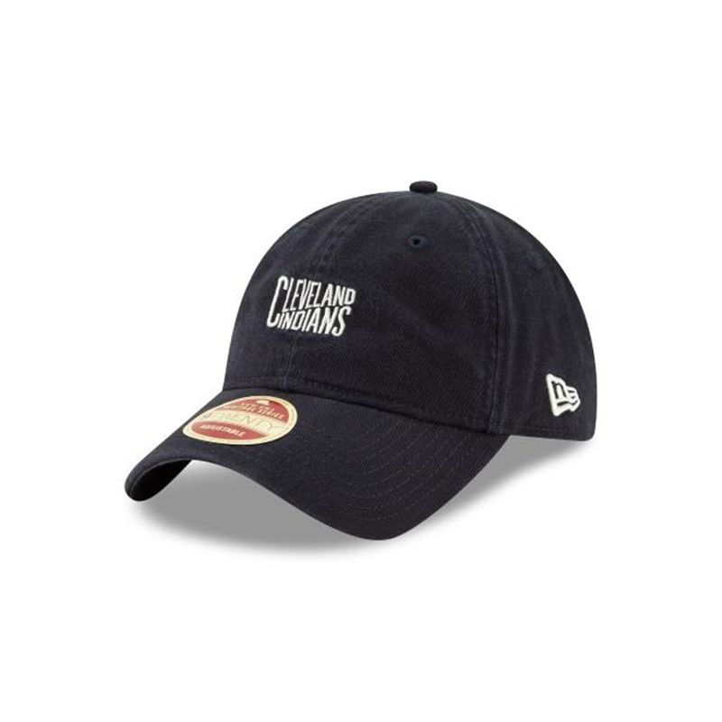 MLB Cleveland Indians Classic Team Front 9Twenty Adjustable (ANA9753) - Blue New Era Caps